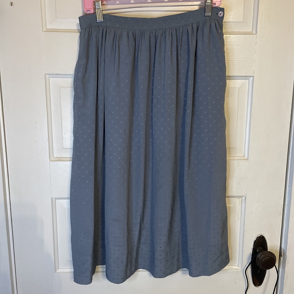 Beautiful Vintage Lightweight Blue Grey Long Skirt Patterned‎ Kanchuchi 14